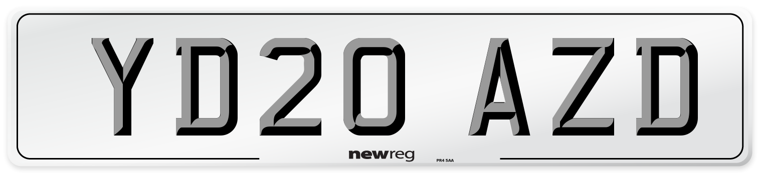 YD20 AZD Number Plate from New Reg